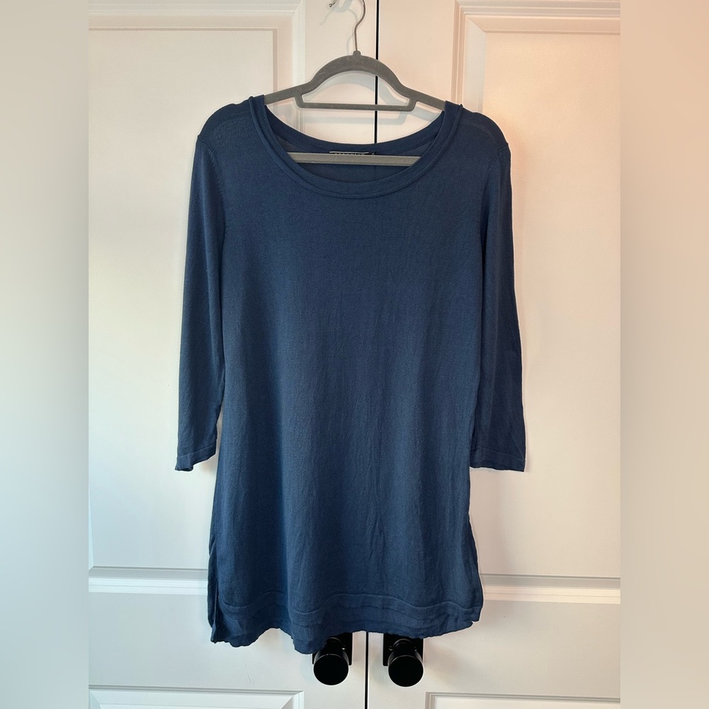 Peruvian Connection Women’s Lightweight Tunic Sweater Blue (Size M)